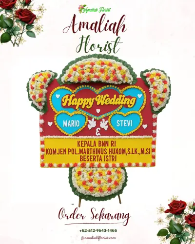 Karangan Papan Bunga Pernikahan di Padang Kerta